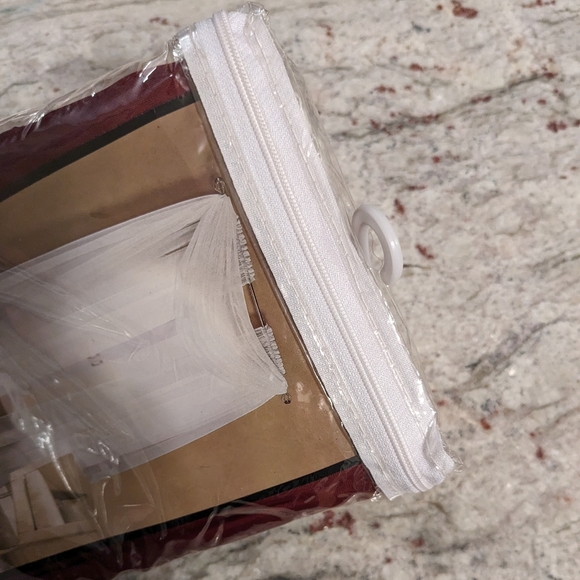 S. Lichtenberg & Co Burgundy Valance Swag Drapes Sheer Scarf Window Treatment - Picture 5 of 8